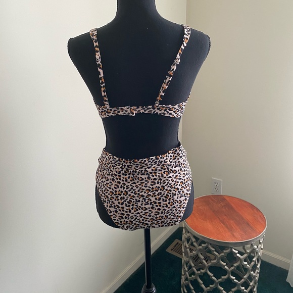 Target Women's Cheetah High Waisted Bathing Suit - Picture 2 of 6